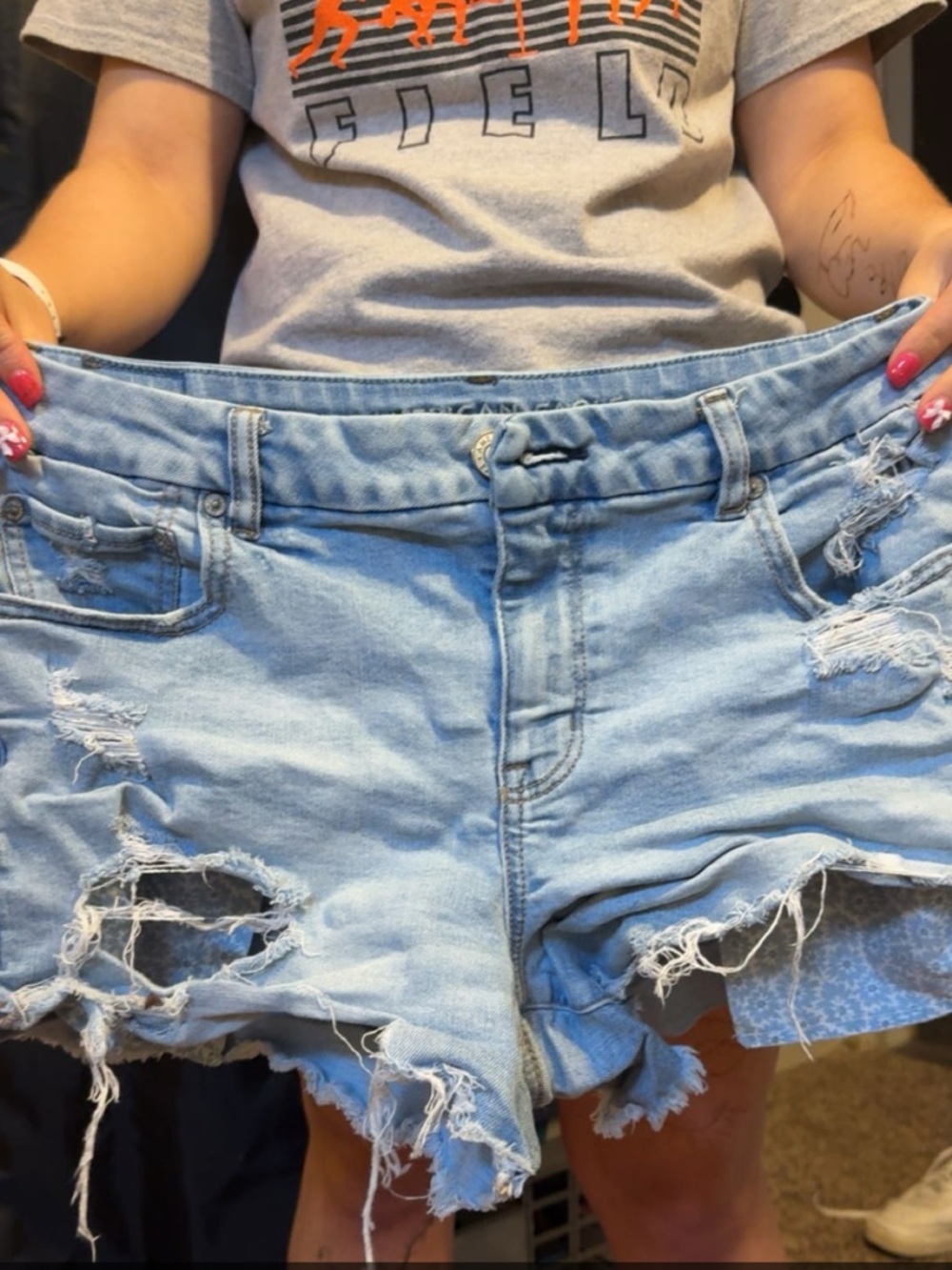 Light Blue Distressed Denim Women’s Shorts